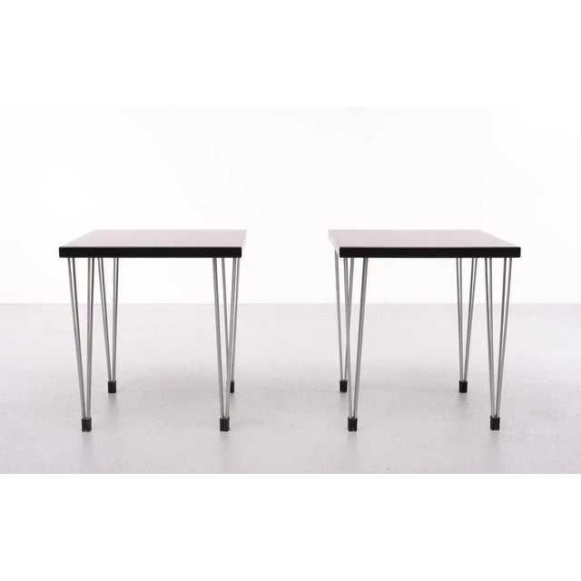 Scandinavian Hairpin Legs Side Tables, 1970s, Set of 2 For Sale - Image 7 of 11