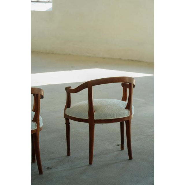 Early 20th Century Danish Art Nouveau Armchairs in Elm & Bouclé, 1920s, Set of 2 For Sale - Image 15 of 18