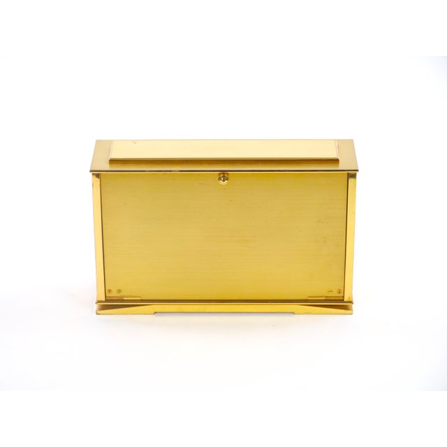 Tiffany & Co. Gilt Bronze Rectangular Desk Clock With Volumatic Dial, Circa 1960 For Sale - Image 9 of 14