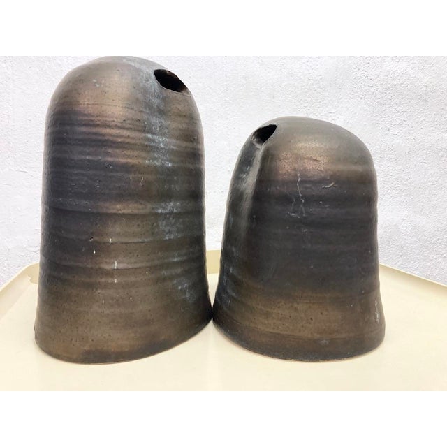 Brown Studio Ceramic Sculptures by Jaan Mobach, 1960s-1970s, Set of 2 For Sale - Image 8 of 16