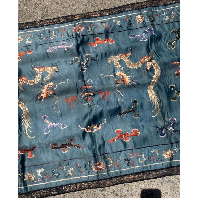 Chinese 1870s, Handmade Antique Chinese Collectible Silk Textile 2.6' X 3.8' For Sale - Image 3 of 8