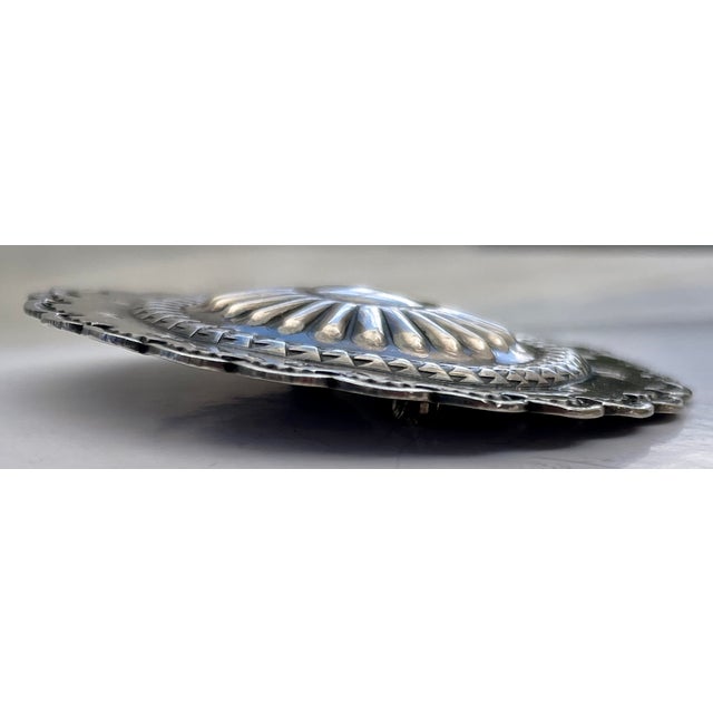 1907 Sterling Silver Navajo Brooch For Sale - Image 4 of 4