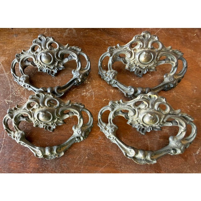 Vintage Brass Drawer Pulls For Sale - Image 4 of 4
