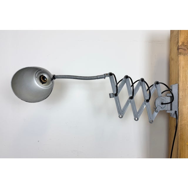 Metal Industrial Scissor Wall Lamp from Elektroinstala, 1960s For Sale - Image 7 of 18