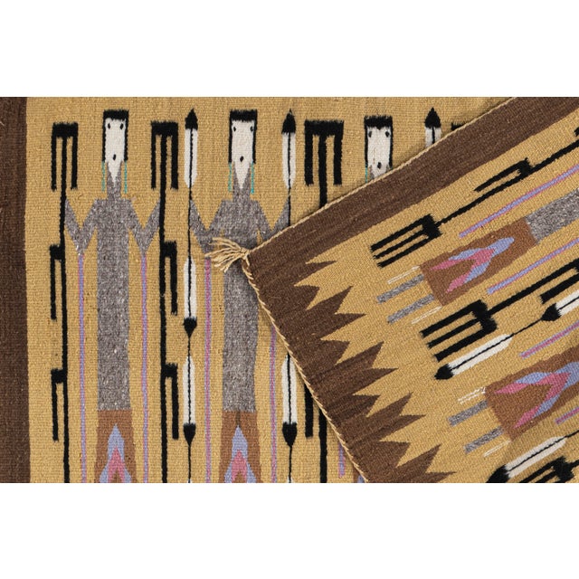 Vintage Yei Navajo Style Rug 3' X 4'2 For Sale - Image 9 of 11