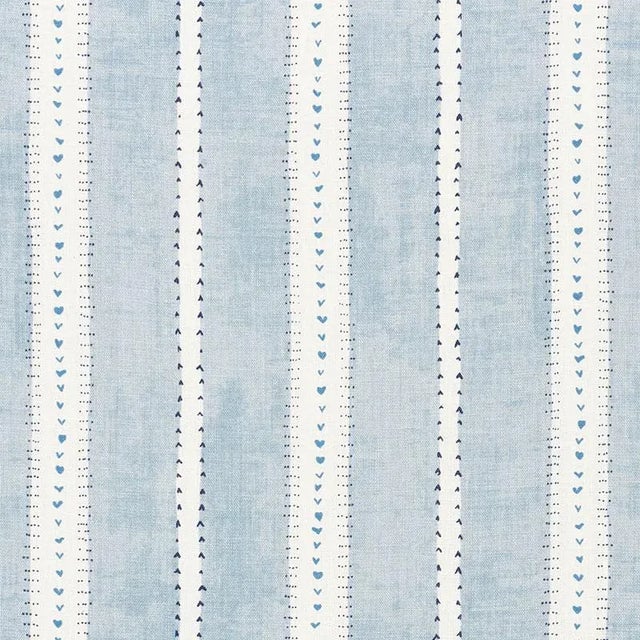 Schumacher Amour Fabric in Blue For Sale