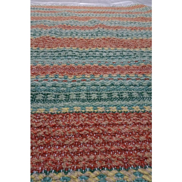 Red Rag Rug Swedish Mid Century Vinyl For Sale - Image 8 of 8