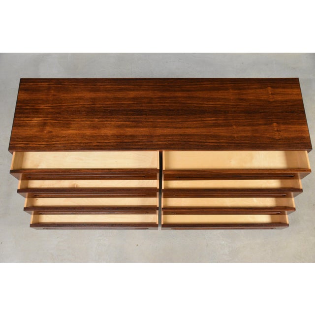1960s Refinished Danish Modern Rosewood 65” Dresser For Sale - Image 4 of 10