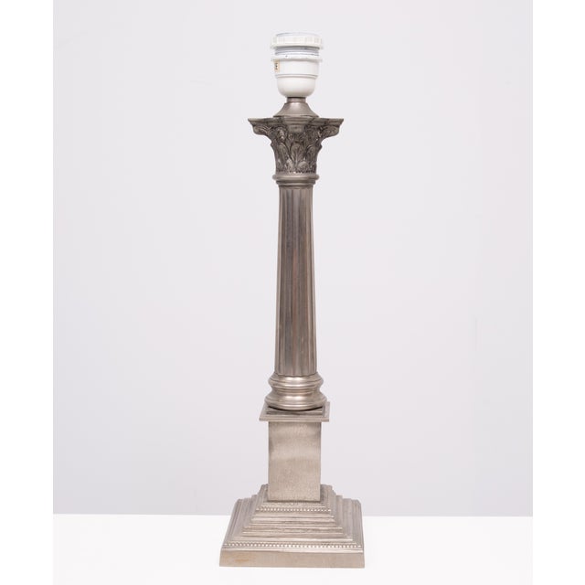 Metal Nickel Colum Table Lamps from Laura Ashley, 1990s, Set of 2 For Sale - Image 7 of 10