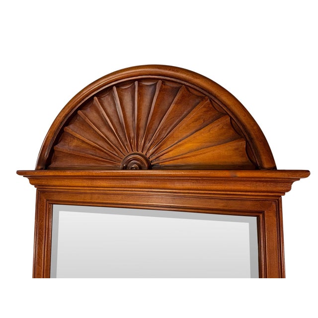 1980s Colonial Solid Wood Sunburst Mirror For Sale - Image 5 of 8