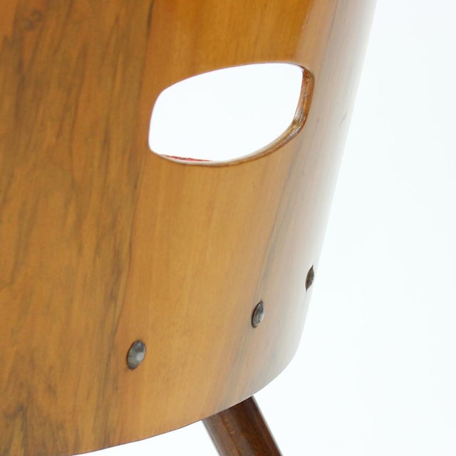 Walnut Veneer Dining Chairs by František Jirák for Tatra, 1960s, Set of 4 For Sale - Image 11 of 14