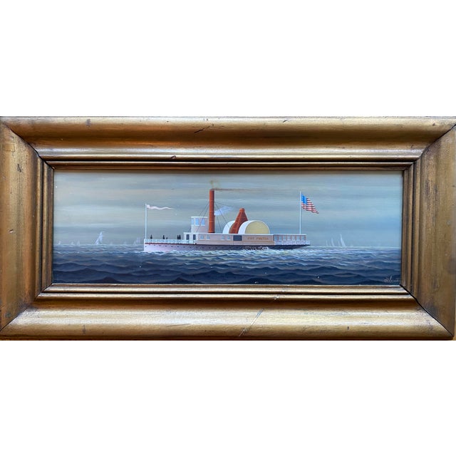 Painting by George Nemethy Sidewheeler Jay Porter For Sale