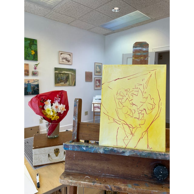 Contemporary Spring Flowers Botanical Still Life Oil Painting by Michelle Farro For Sale - Image 3 of 6