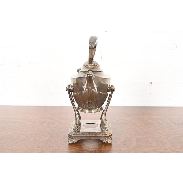 Tiffany and Co. Tiffany & Co. Art Deco Silverplate Tea Kettle or Coffee Pot With Boiler For Sale - Image 4 of 16
