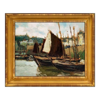 Early 20th Century Along the Quai Douarnenez, George Elmer Browne For Sale