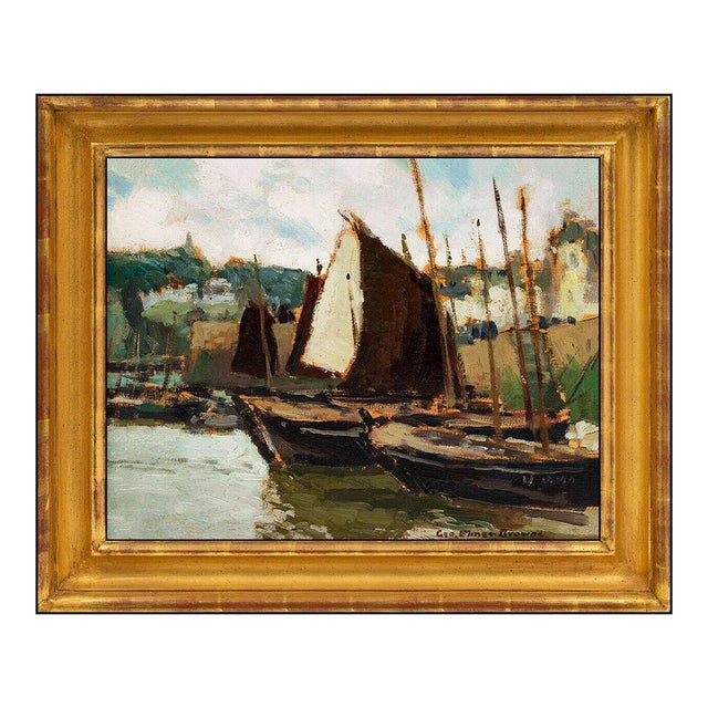 Early 20th Century Along the Quai Douarnenez, George Elmer Browne For Sale