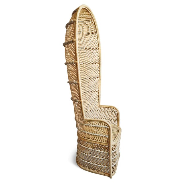 Tall Back Wicker Scoop Chair | Chairish