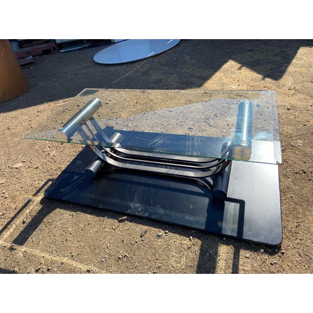 Romeo Rega Vintage Art Deco Tubular Glass Coffee Table Romeo Rega Style For Sale - Image 4 of 13