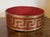 Antique Early 19th Century English Regency Red Lacquer Wine Bottle Decanter Coaster With Gilt Greek Key Design For Sale In New York - Image 6 of 10
