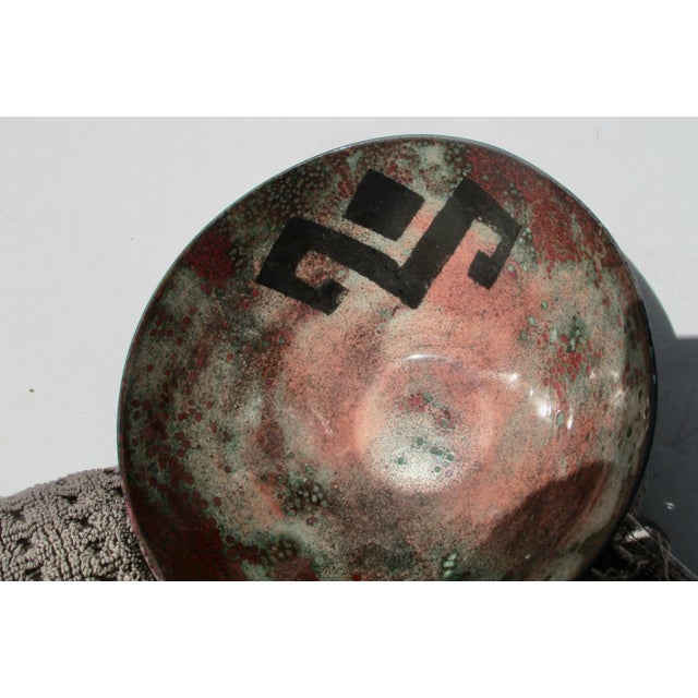 Mid-Century Modern Copper Enamel Bowl Circa 80s For Sale - Image 3 of 6