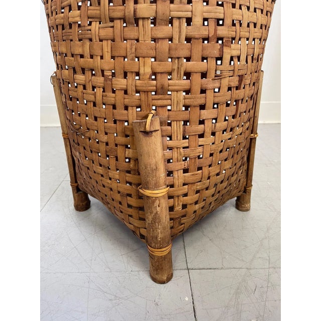 1970s 1970s Vintage Rattan Woven Basket For Sale - Image 5 of 9