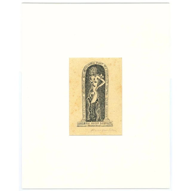 Ex Libris Heinz Lehmann is an original mixed colored print realized by Michel Fingesten in the 1930s Woodcut on paper....