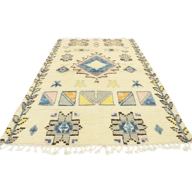 Tribal Moroccan Style Accent Rug - 03'11 X 06'03 For Sale - Image 3 of 9