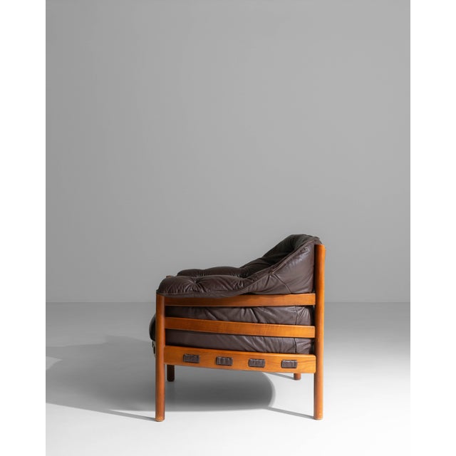 1960s Chocolate Brown Danish Mid-Century Modern Armchair Attributed to Ellekær & Norell for Coja For Sale - Image 17 of 18
