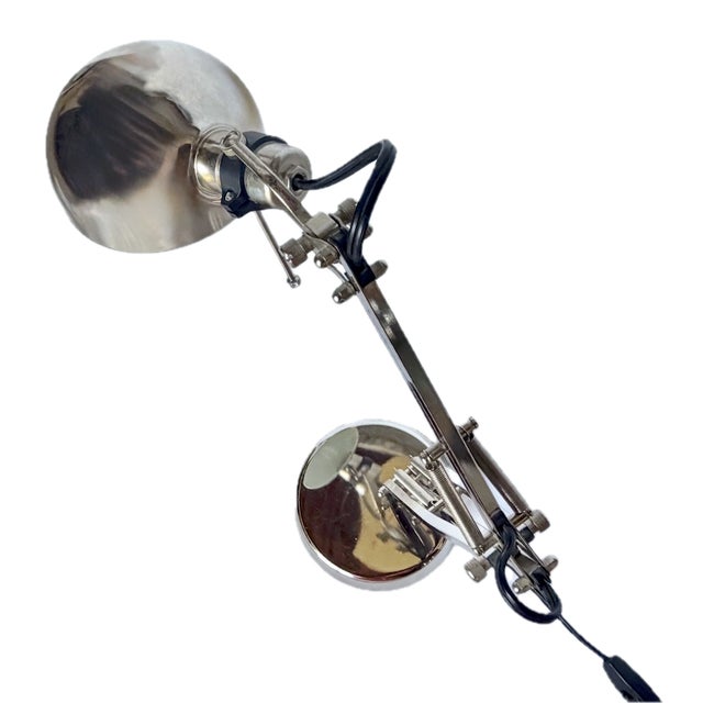 Late 20th Century Vintage Chrome Industrial Desk Lamp For Sale - Image 5 of 10