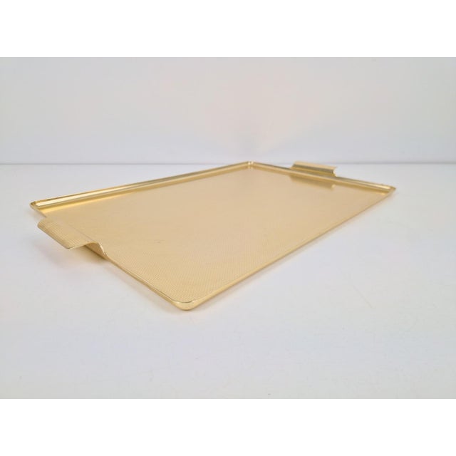 Metal Large Gold-Anodised Aluminium Tray by Kaymet, 1950s For Sale - Image 7 of 7