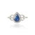 14k White Gold 1.22 Carat Blue Sapphire & Diamond Statement Halo Ring Size 5 For Sale - Image 4 of 16