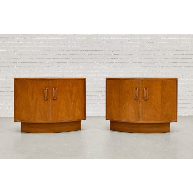 Mid-Century Modern 1960s Mid Century Modern G-Plan Fresco Teak Corner Cabinets, Teak Bar Nightstands, A Pair For Sale - Image 3 of 15