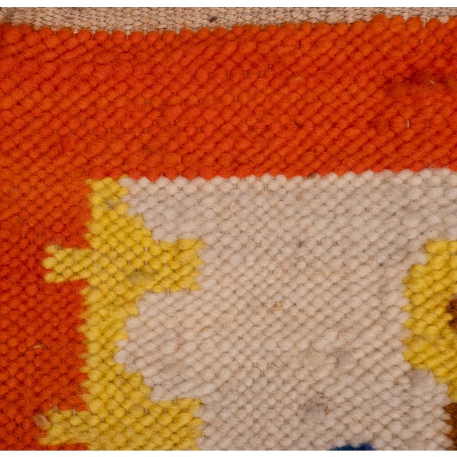 Textile Polish Hand-Knotted Square Wall Tapestry with Musician Motif, 1960s For Sale - Image 7 of 12