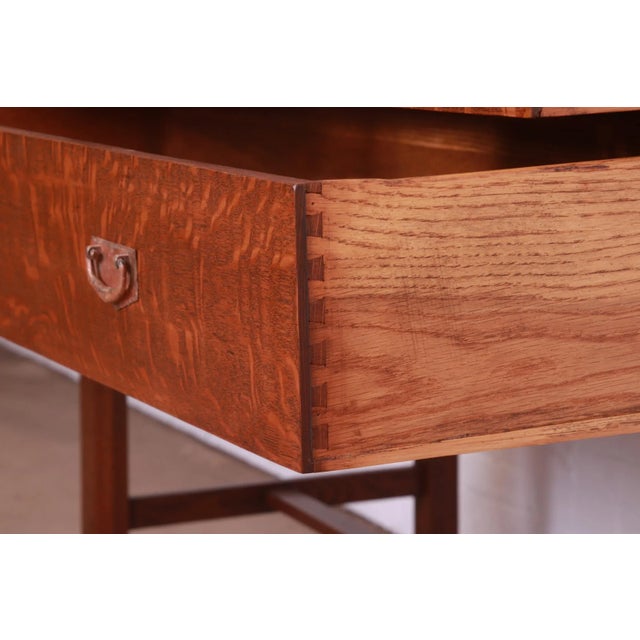 Brown Limbert Mission Oak Arts & Crafts Sideboard Buffet Server, Newly Restored For Sale - Image 8 of 13