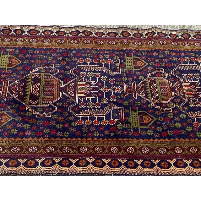 Mid-Century Vintage Baluch Afghan Rug For Sale - Image 6 of 18