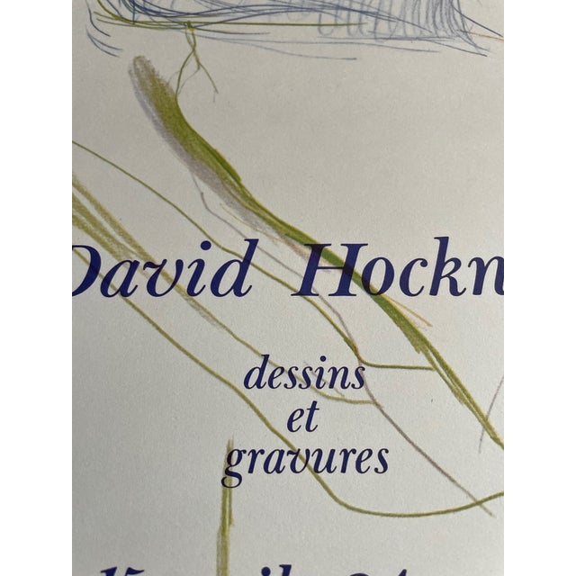 David Hockney, Dessins Et Gravures Exhibition Poster, Imp. Dermont-Paris, Printed in France For Sale - Image 9 of 11