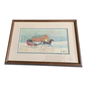 Vintage Pat Buckley Moss- Lauber Hill Hand Signed Limited Edition Lithograph Framed