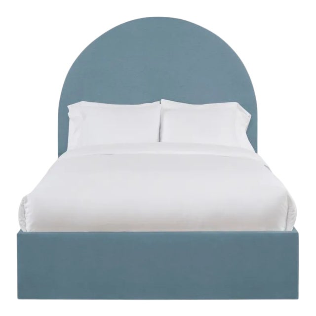 Poppy King Bedframe, Blue Velvet For Sale