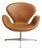Vintage Swivel Swan Chair in Cognac Leather by Arne Jacobsen for Fritz Hansen, 1950s For Sale
