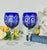 Traditional Mid 20th Century Bohemian Cobalt Blue Cut to Clear Wine Glasses - a Pair For Sale - Image 3 of 9