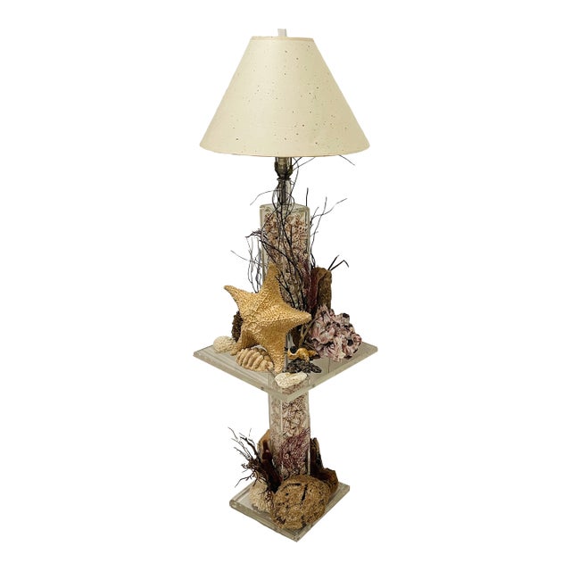 Reduced- Vintage Grotto Sea World Sea Shells Floor Lamp For Sale