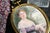 American Exceptional Oversized Antique Portrait Miniature Painting Society Woman Keepsake Seed Pearl Gold Wash Frame Pennsylvania History For Sale - Image 3 of 16