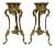 Vintage Gilded Bronze Plant Stands With Inlay C.1940 - a Pair For Sale