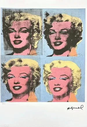 After Andy Warhol, 4x Marilyn Monroe, 1980s, Lithograph