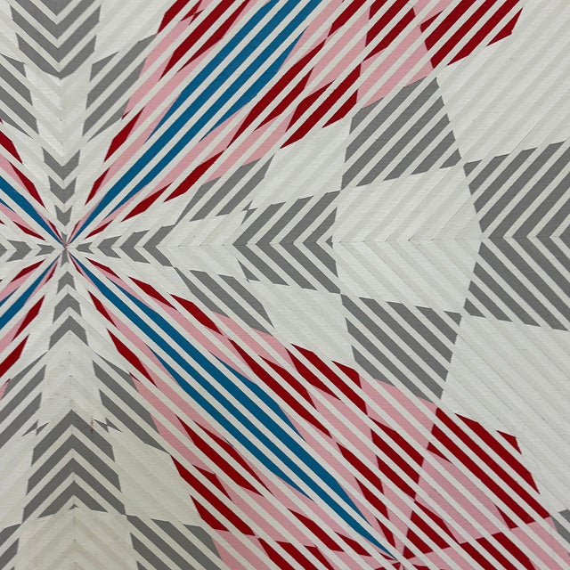 Oversized Gabe Silverman 1980s Abstract Op Art Painting, Newly Framed For Sale - Image 10 of 12