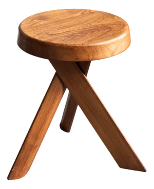 Elm Wood Stool S31 by Pierre Chapo, France, 1974