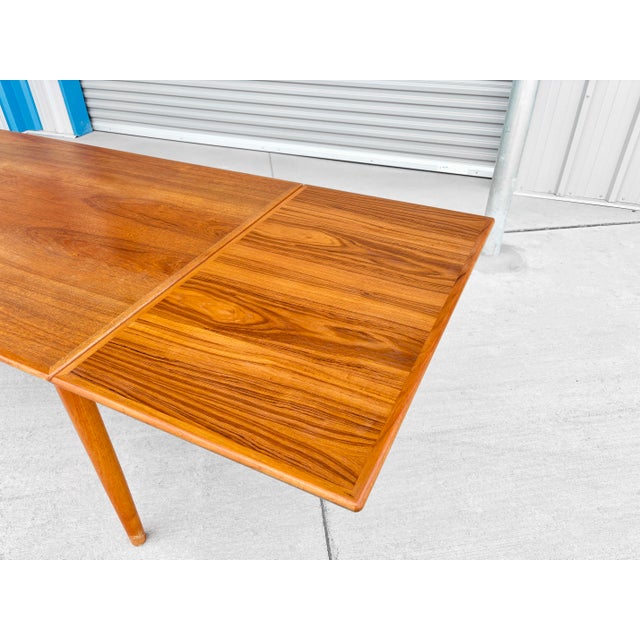 1960s Danish Modern Teak Extendable Dining Table For Sale - Image 9 of 12