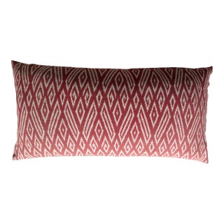 John Robshaw Ikat Bolster in Pink For Sale