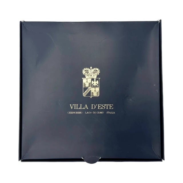 Black Villa d'Este Hotel Lake Como Italy Porcelain Ashtray Catchall Dish For Sale - Image 8 of 12
