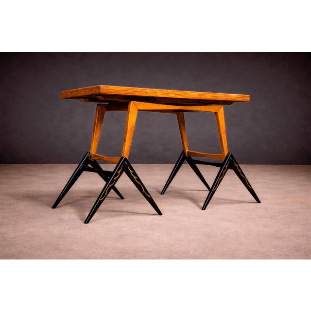 Three-in-one table in Hardwood with Chinoiserie theme, Unknown, 1950s - Lot 530 For Sale - Image 10 of 15